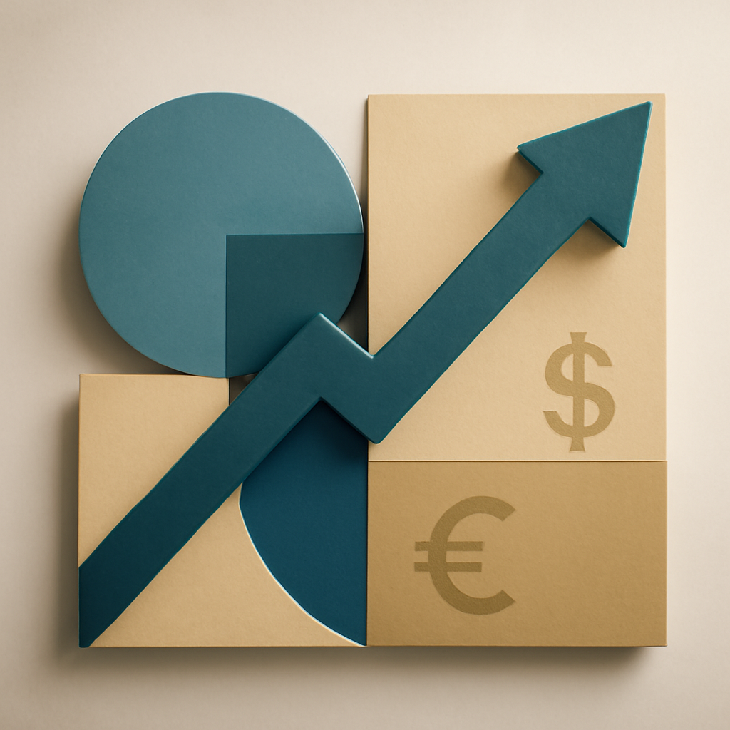 Ilustrație abstractă a stabilității economice și a creșterii financiare.