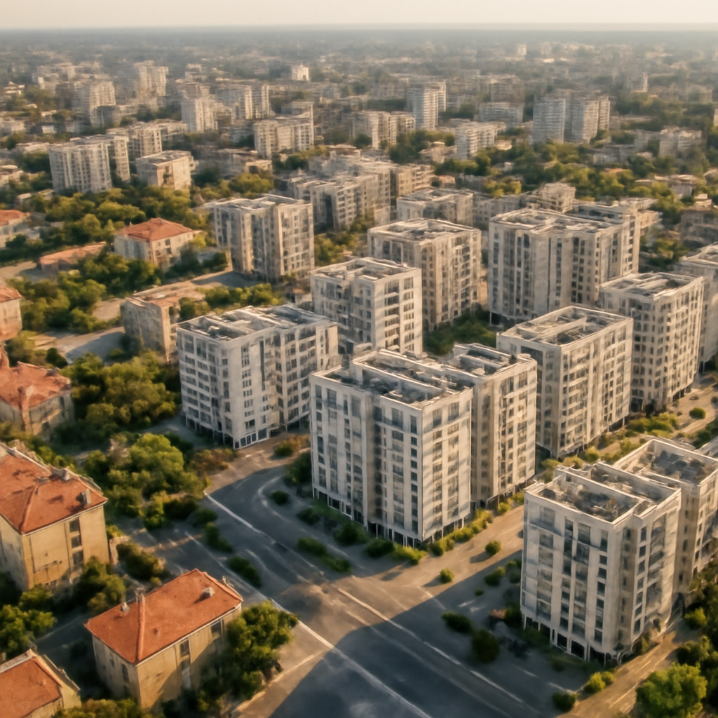 Panorama urbană a Chișinăului, reflectând dezvoltarea pieței imobiliare.